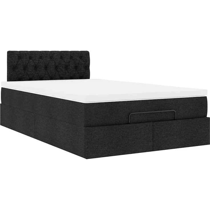 vidaXL Ottoman-Bett mit Matratze & LEDs Schwarz 120x200 cm Stoff 3312383 – Bild 6