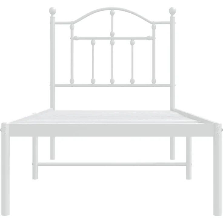 vidaXL Metallbett ohne Matratze mit Kopfteil Weiß 75x190 cm 353478 – Bild 2