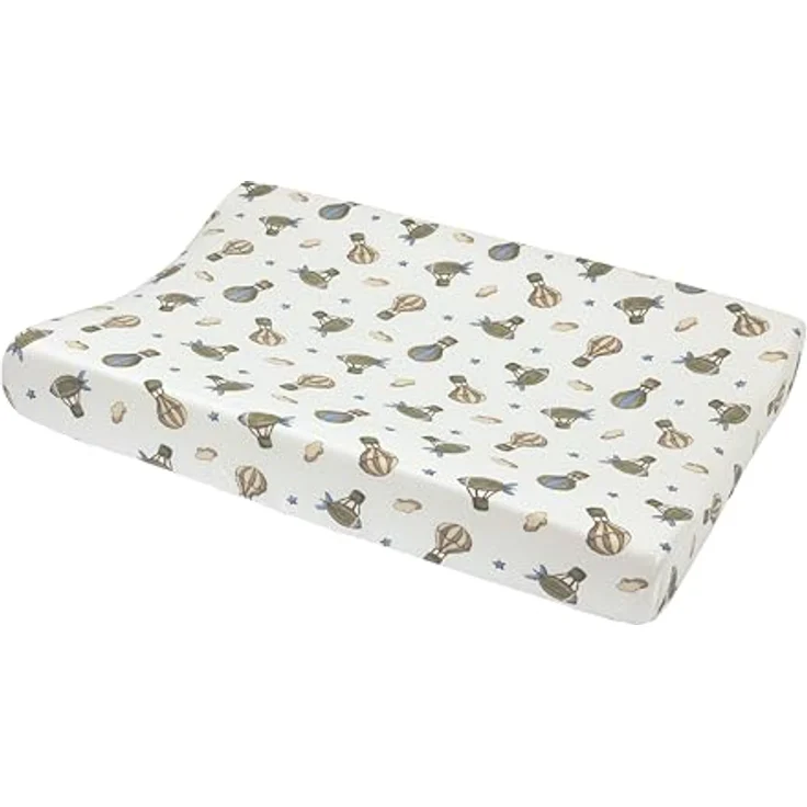 Meyco Baby Wickelauflagenbezug Jersey - 50x70 cm - Spannbetttuch Wickelunterlage - 100% Baumwolle - Oeko Tex zertifiziert - weich & hautfreundlich - waschmaschinenfest - Air Balloons - Mehrfarbig – Bild 1
