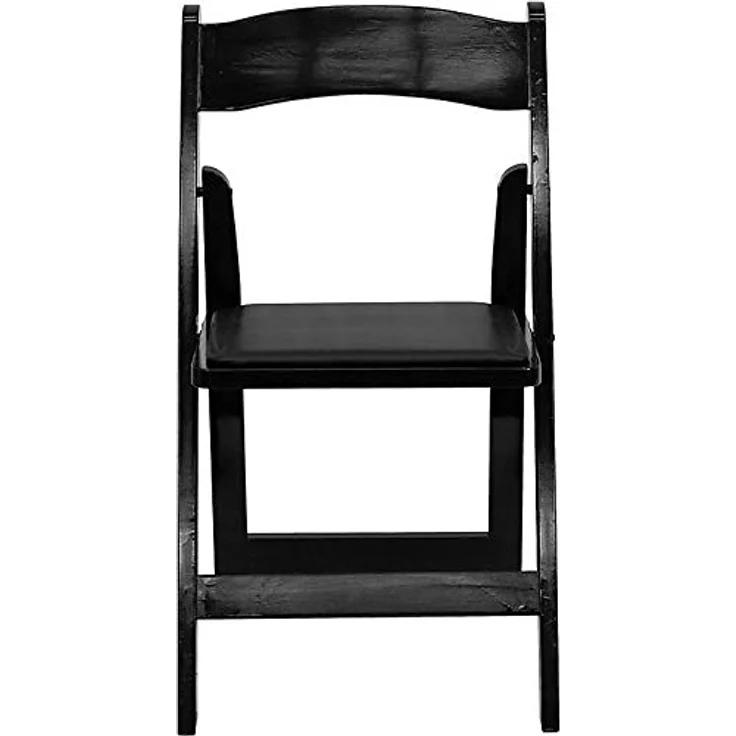 Flash Furniture Hercules Klappstuhl, Holz, mit gepolsterter Vinyl-Sitzfläche, Schwarz, 4 Stück – Bild 8