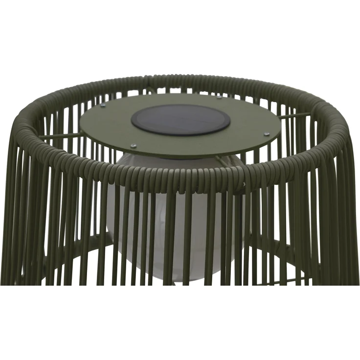 LECO Stehlampe mit Ablagetisch, Kunststoffgeflecht und Stahlrohrgestell lindgrün, 54x35x140 cm – Bild 2