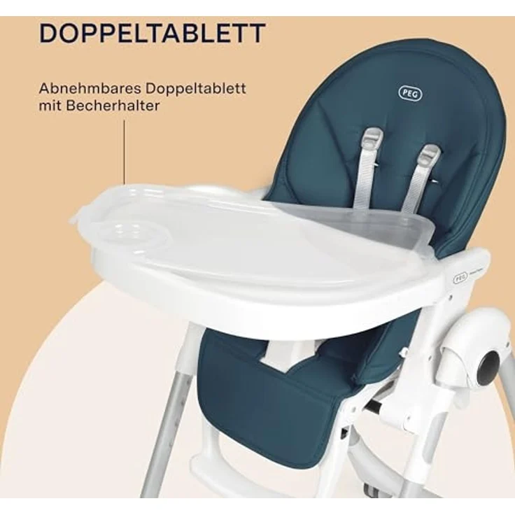 Peg Perego 'Prima Pappa Follow Me' Hochstuhl - Petrolio (Lederimitat) – Bild 5