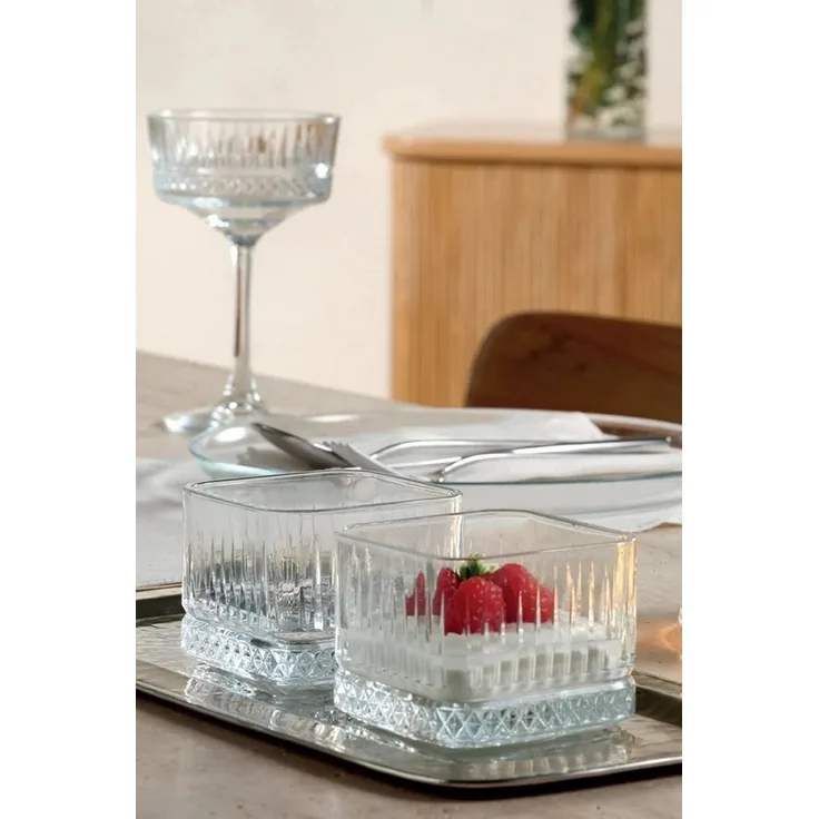 Pasabahce Snackschale Elysia 4er Snack 530138, Glas, (Packung, 4-tlg), Pasabahce Elysia - 4er-Set Quadratische Snackschalen