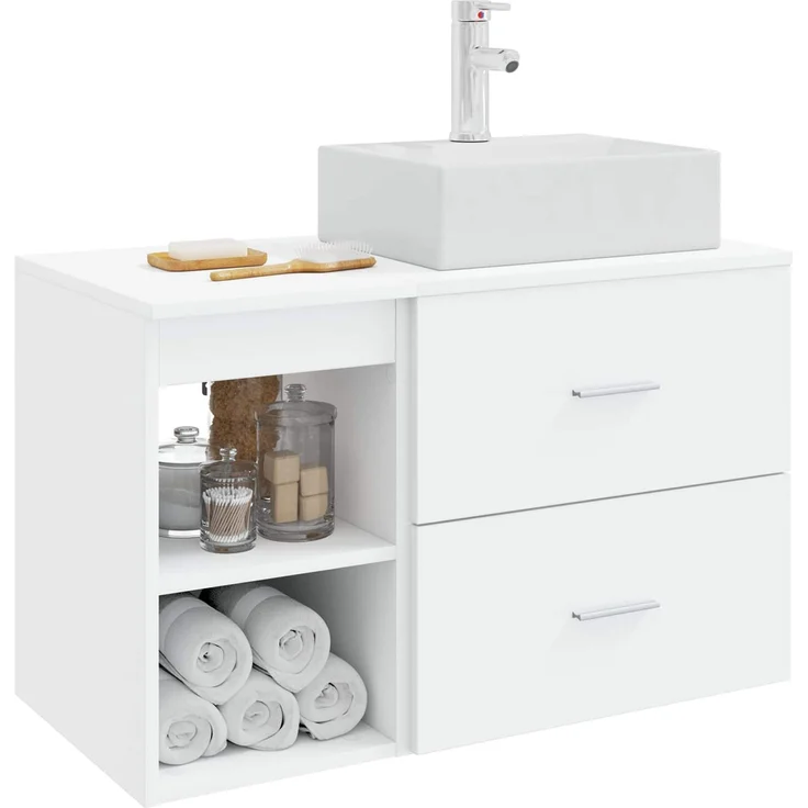 vidaXL Badezimmerschrank-Set 2 stk. Weiß 79,5 x 41 x 79,5 cm 3403888 – Bild 3
