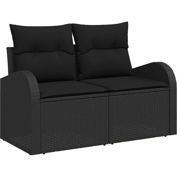 vidaXL Sofa Set 5 stk. Schwarz Polyrattan und Stahl 3447768 – Bild 3