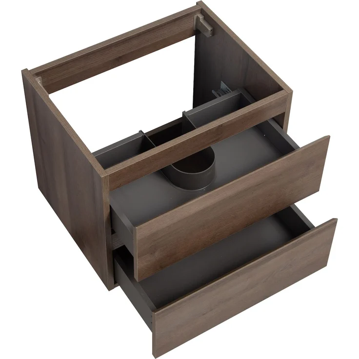 Waschbeckenunterschrank Angela 60cm - Braun eiche - Unterschrank Badmöbelset – Bild 3