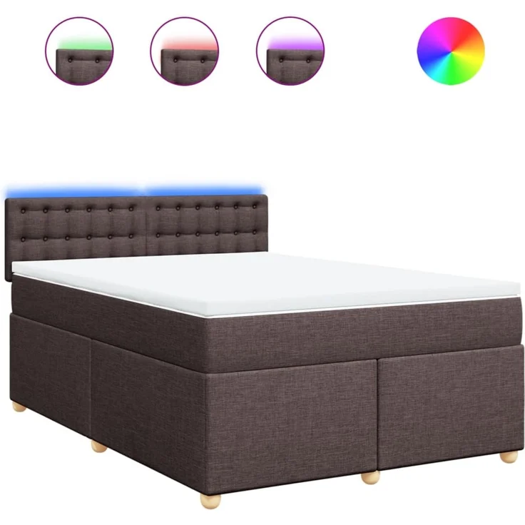 vidaXL Boxspringbett mit Matratze Dunkelbraun 140x200 cm Stoff 3289020 – Bild 2