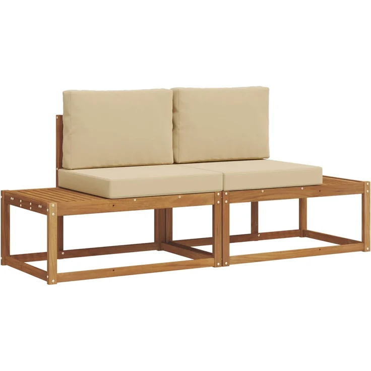 vidaXL Outdoor-Sofagarnitur 2 stk. 2-Sitzer Natur und Beige 3366941 – Bild 2