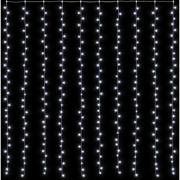 vidaXL Lichtervorhang 300 LEDs Kaltweiß 300 x 300 cm 42053488 – Bild 3