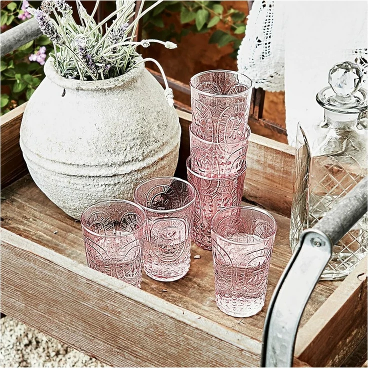 Mirabeau Glas Glas 6er Set Fleury rosa, Glas – Bild 2