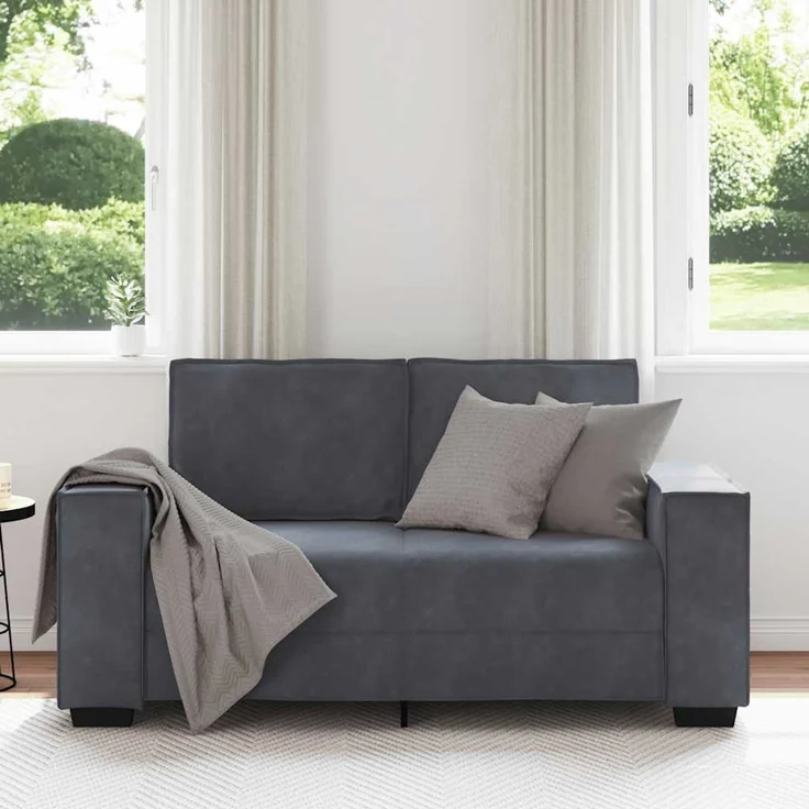 vidaXL 2-Sitzer-Sofa Dunkelgrau 160x78x84 cm Samt 4105011 – Bild 2