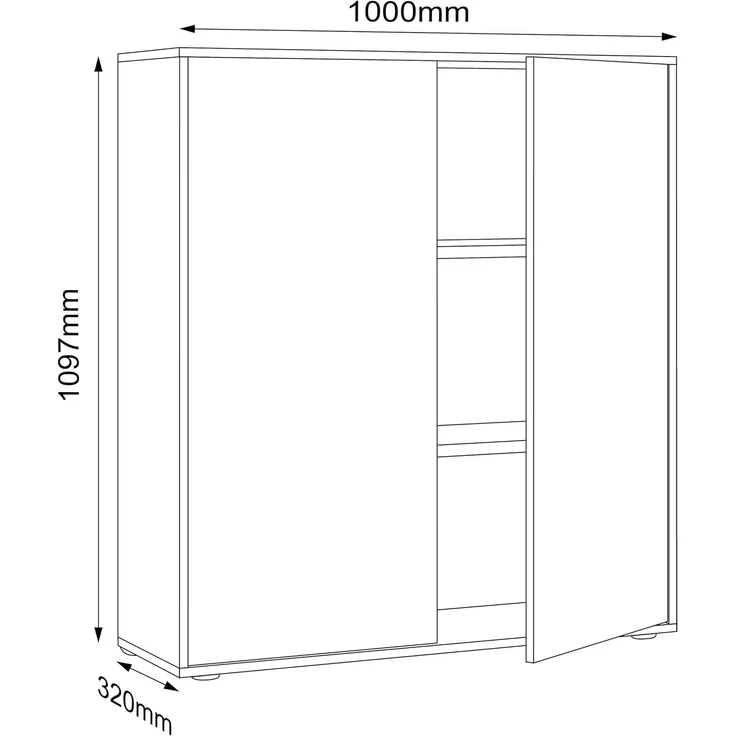 VCM Büroschrank Salia 920790 Anthrazit H. 110 x B. 100 x T. 33 cm – Bild 3