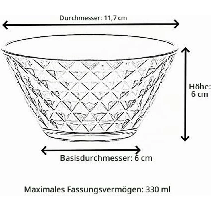 LAV Artemis 3 teiliges Set Glasschalen in elegantem Design - 330 ml – Bild 4