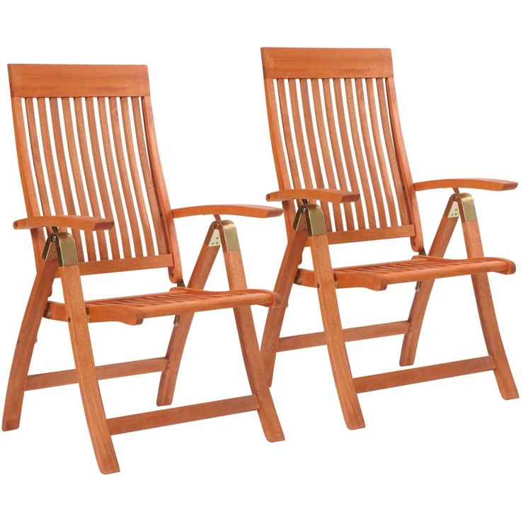 MERXX Gartenstuhl Bordeaux, Eukalyptusholz (Set, 2 St), klappbar, verstellbar – Bild 5