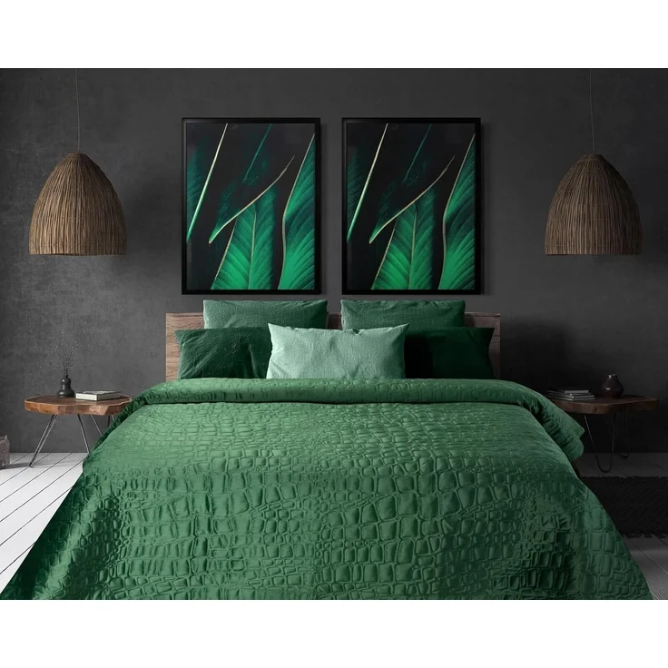 Eurofirany Tagesdecke Terra Collection, Velvet Tagesdecke Samt mit Steppung Dekorative Decke