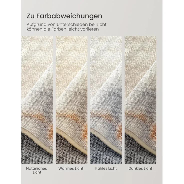 Songmics HOME Teppich, rutschfest, moderner abstrakter Stil, maschinenwaschbar, kamelbraun, 160x230 cm – Bild 7