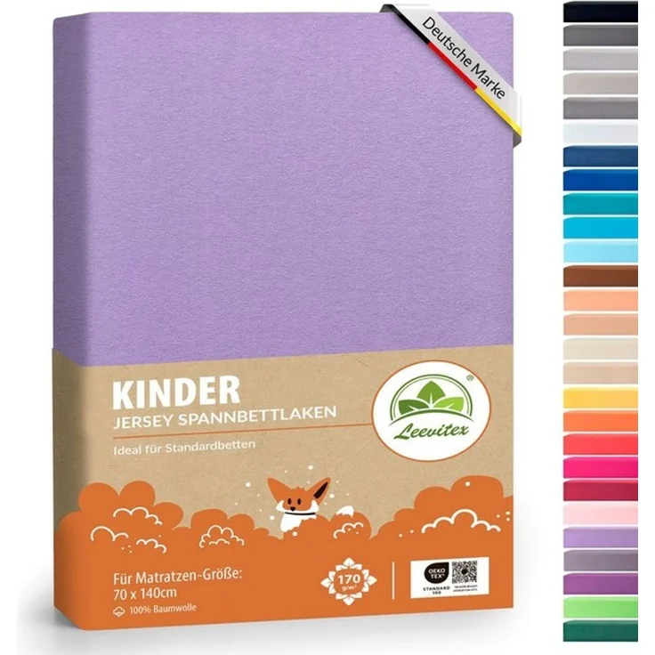 leevitex® Spannbettlaken Jersey aus 100% Baumwolle, für Kinder- & Standardmatratzen, Jersey, Gummizug: rundum, 100% Baumwolle, anschmiegsam & dehnbar, diverse Größen und Farben – Bild 4