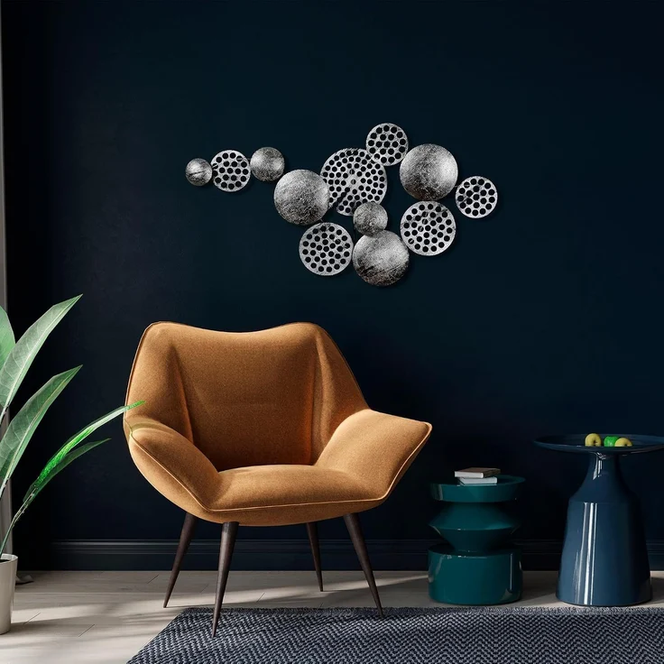 Wallity 'Aurora 5' Dekoratives Wandaccessoire aus Metall, Silber, 82 x 45 cm – Bild 2