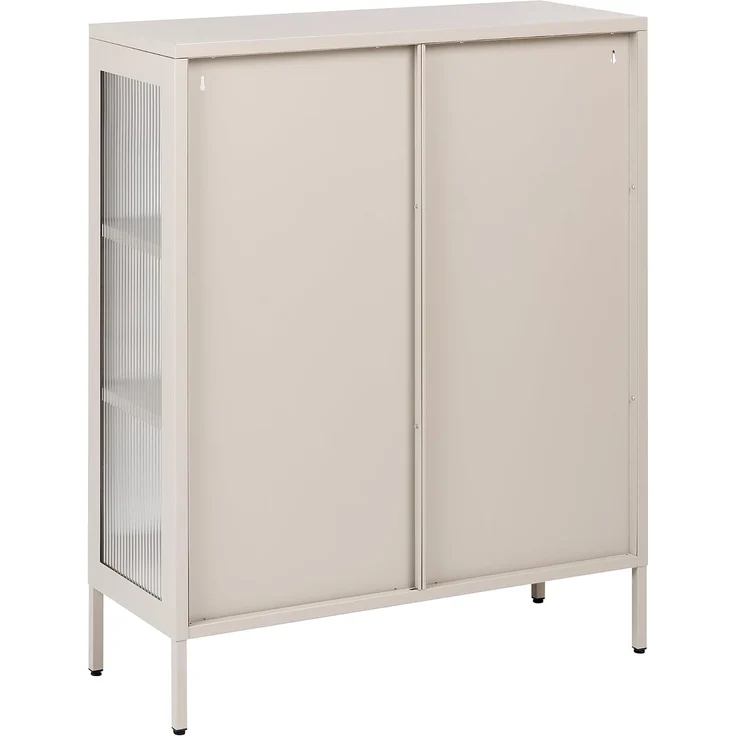 Vitrine mit Glastüren HARLYN 90 cm Metall Beige – Bild 6