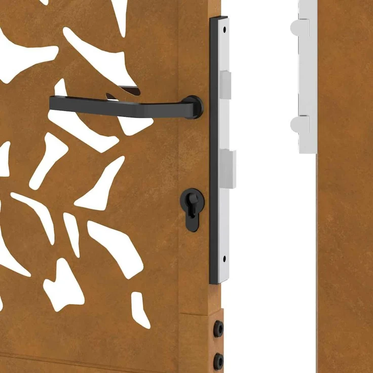 vidaXL Gartentor 100x150 cm Wetterfester Stahl Blattdesign 4100966 – Bild 10