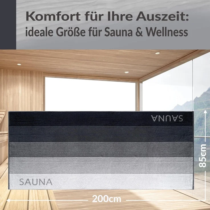 Lashuma Saunatuch Handtuch XXL Helsinki, Frottee (1-St), Premium Bade - Saunahandtuch 85x200 für Damen und Herren – Bild 5