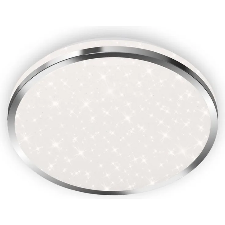BRILONER Leuchten - LED Deckenleuchte, Badleuchte, Badlampe inkl. Sternendekor, IP44, 12 Watt, 1. 200 Lumen, 4. 000 Kelvin, Chrom-Weiß, 280x70 mm (DxH)