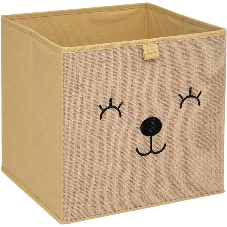 Spielzeugbox aus Jute HAPPY PUPPY, 29x29 cm