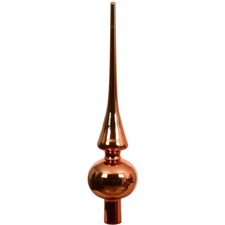 Kaemingk Christbaumspitze, Christbaumspitze Glas 26cm - Warmorange glänzend