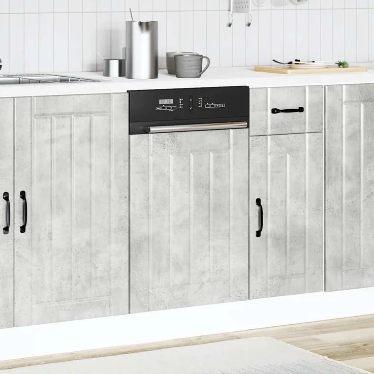 vidaXL Geschirrspülerblende Lucca Betongrau Holzwerkstoff 853891 – Bild 3