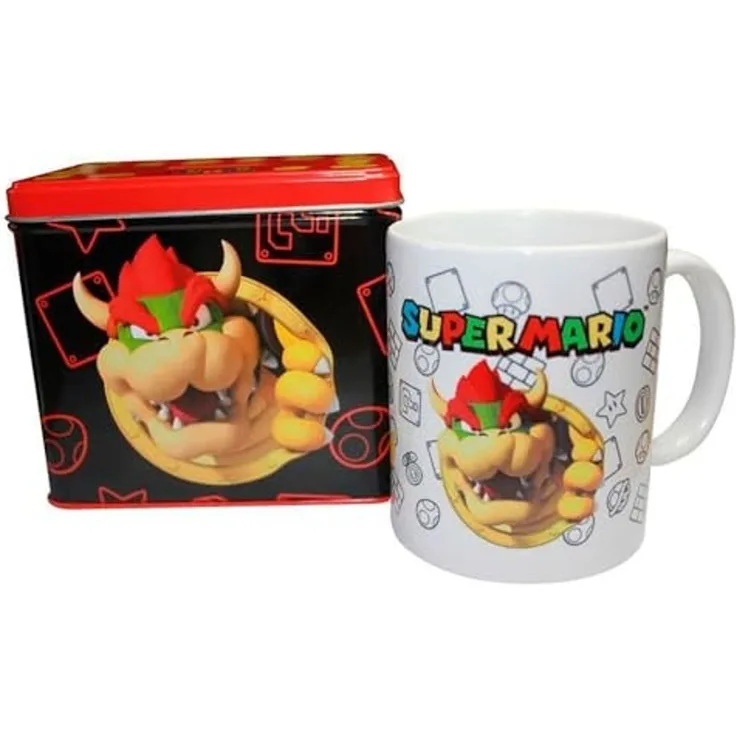 Nintendo Bowser Von Super Mario Tasse Cup Becher mit Spardose Münzbox 9 x 13 x 11 cm
