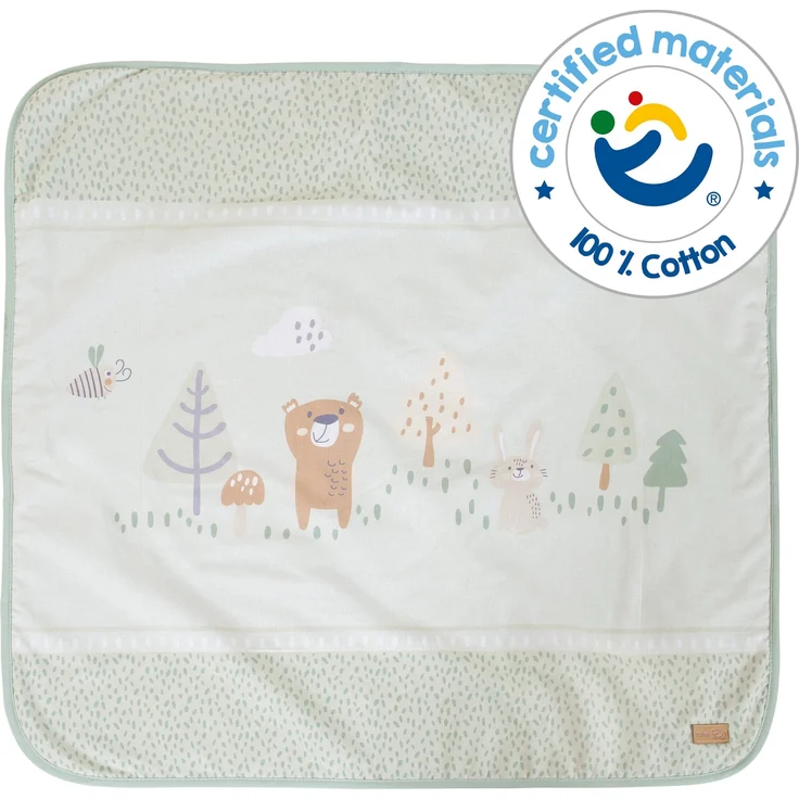 roba Babydecke 'Woodland Buddies' 80 x 80 cm - 2-seitige Decke - Pastellgrün & Silbergrau – Bild 8