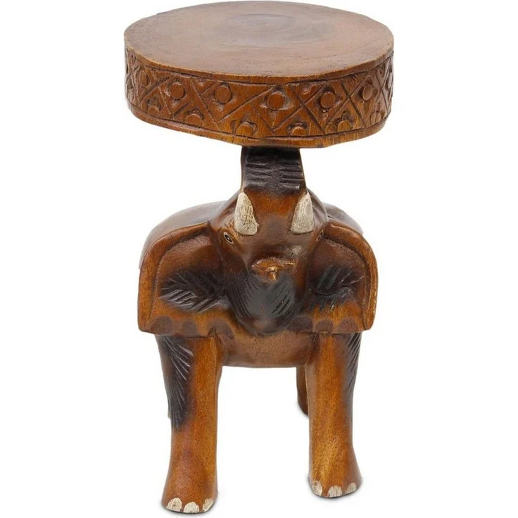 Oriental Galerie Blumenhocker Rundhocker Dekotisch Elefant 41 cm (1 St) – Bild 3