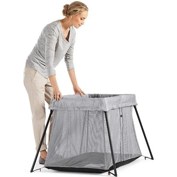 BabyBjörn Reisebett Light + Spannbettuch Silber – Bild 2