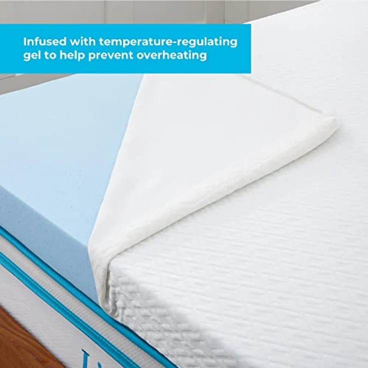 Linenspa 7,5 cm Gel-Matratzenauflage aus Memory-Schaum mit Reißverschlussbezug, Matratzenauflage für Super-Kingsize-Betten (180x200 cm) – Bild 4