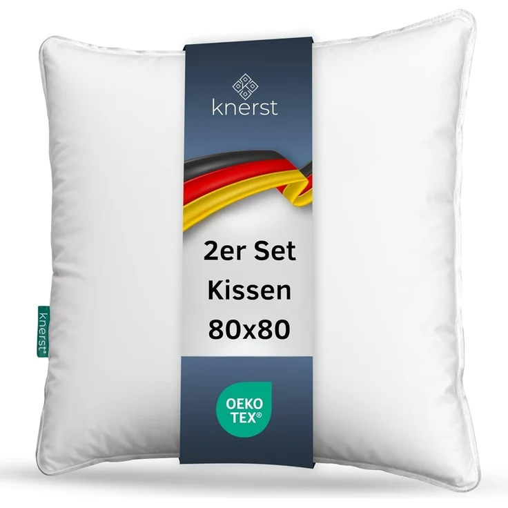 KNERST Kopfkissen Kopfkissen Nano Cloud Fill 100% Polyester, Füllung: NanoCloudFill Technologie – 100% Polyester, ergonomisches Schlafkissen ideal für jede Schlafposition, Kissen mit eleganter, weißer Biese – Bild 1