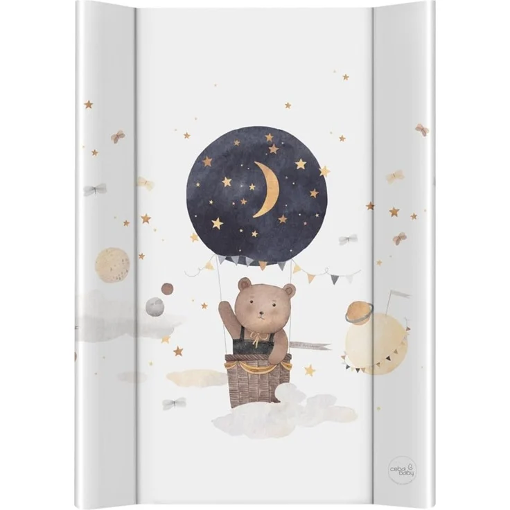 CEBA BABY Weiche Wickelauflage 50x70 cm – Profilierte Wickelmatte für feste Unterlagen Basic, OEKO-TEX® Standard 100 (Cosmic Bear)