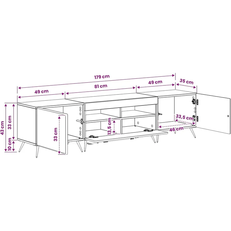 vidaXL LED-TV-Schrank BREDA 3 stk. Sonoma-Eiche Holzwerkstoff 3416921 – Bild 9
