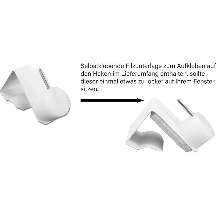 dekondo Gardinenstange Eleganz, ausziehbar, Fensterhaken klemmbar, nickel matt, inkl. Fensterhaken für einen Klemmbereich von 15-20 mm – Bild 7