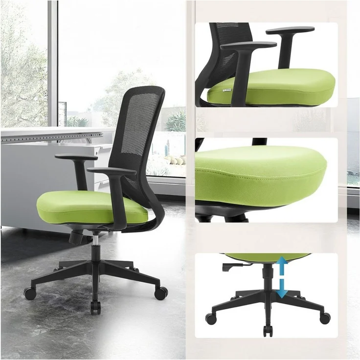 hjh OFFICE Drehstuhl Home Office Bürostuhl Sedito Stoff / Netzstoff (1 St), Schreibtischsessel, Drehbarer Schreibtischstuhl – Bild 3