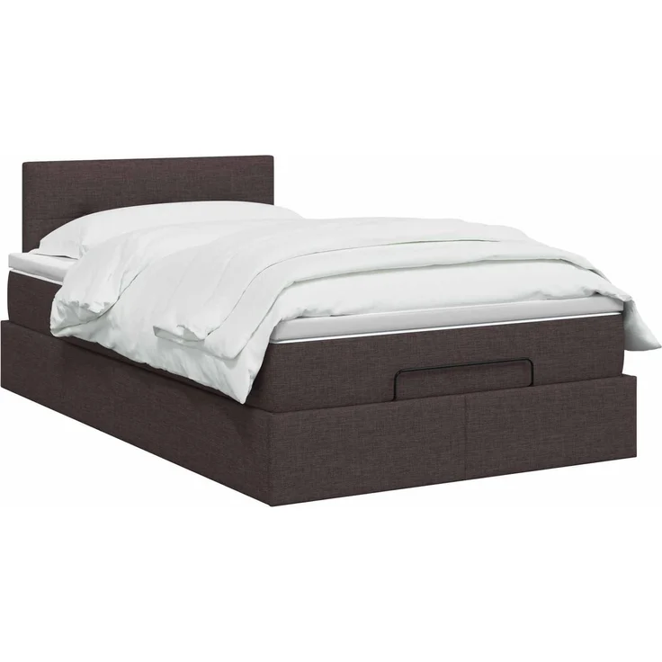 vidaXL Ottoman Bett mit Matratze Dunkelbraun 120 x 190 cm Stoff 3456312 – Bild 3