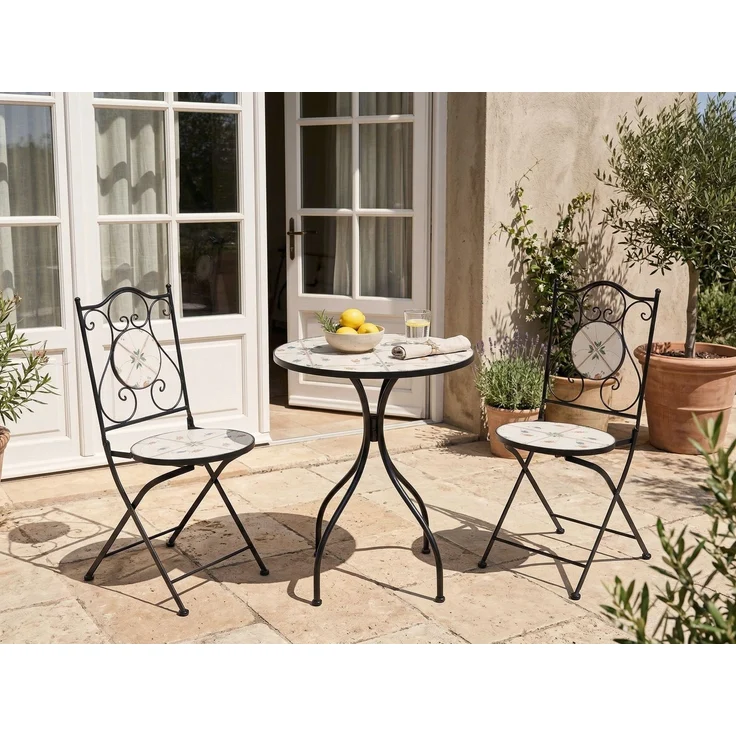 Bistro Set CARONA Metall Schwarz – Bild 3