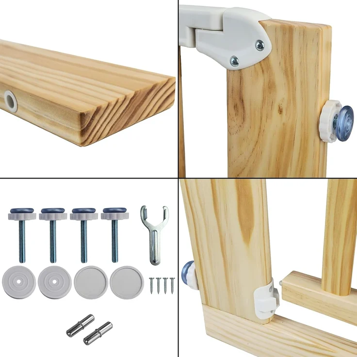 Absperrgitter Treppenschutzgitter Echtholz für 85-95cm Durchgang 77cm Hoch – Bild 7