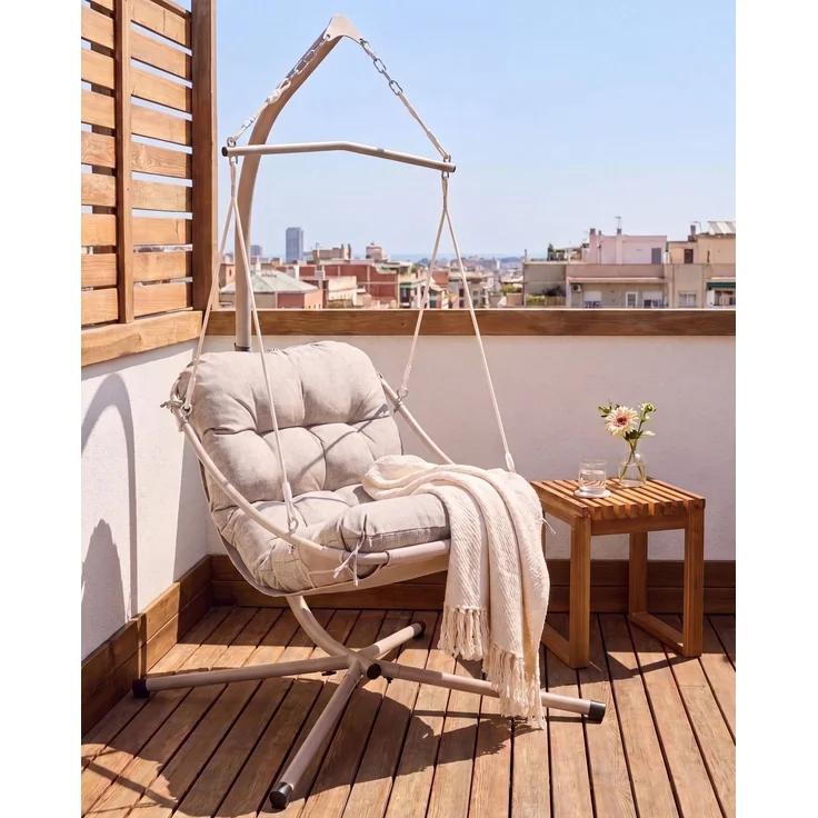 Hängesessel mit Gestell ALGHERO Metall Beige – Bild 3
