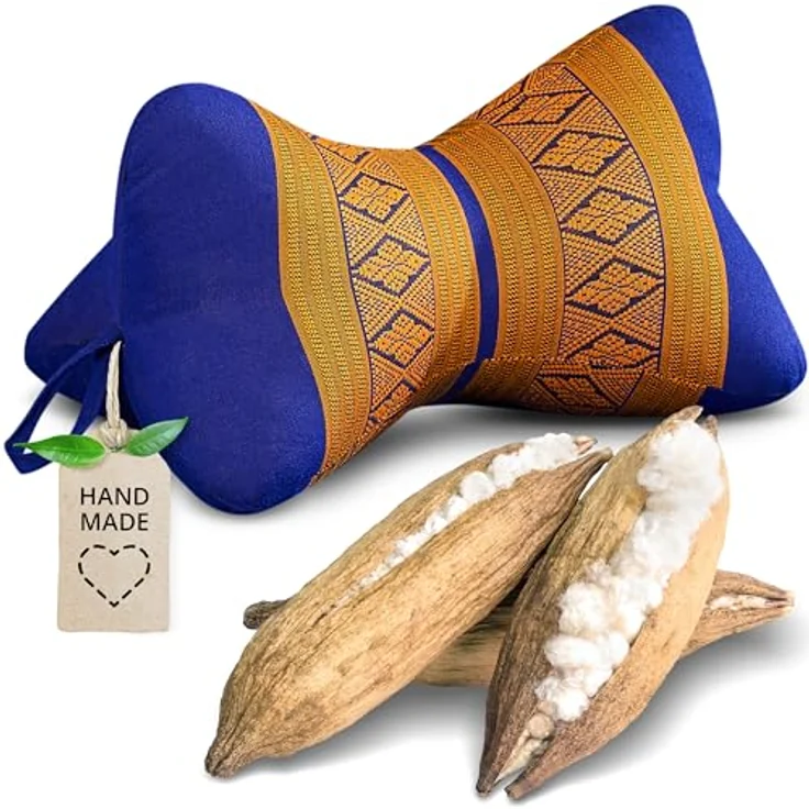 livasia Nackenstützkissen Knochenkissen, vegan und handgefertigt, Ø 15x32cm, Kapok – Bild 2