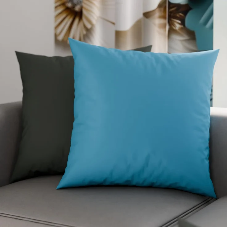 PETTI Artigiani Italiani - 1 Paar Kissenbezüge 50 x 50 cm aus Mikrofaser, Dekokissen für Schlafzimmer, Sofa, Set mit 2 Kissenbezügen, doppelseitiger Kissenbezug Grau Hellblau – Bild 1