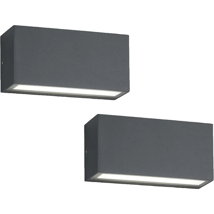 LED Außenwandleuchte 2er Set Up- & Down Light in Anthrazit – Bild 2