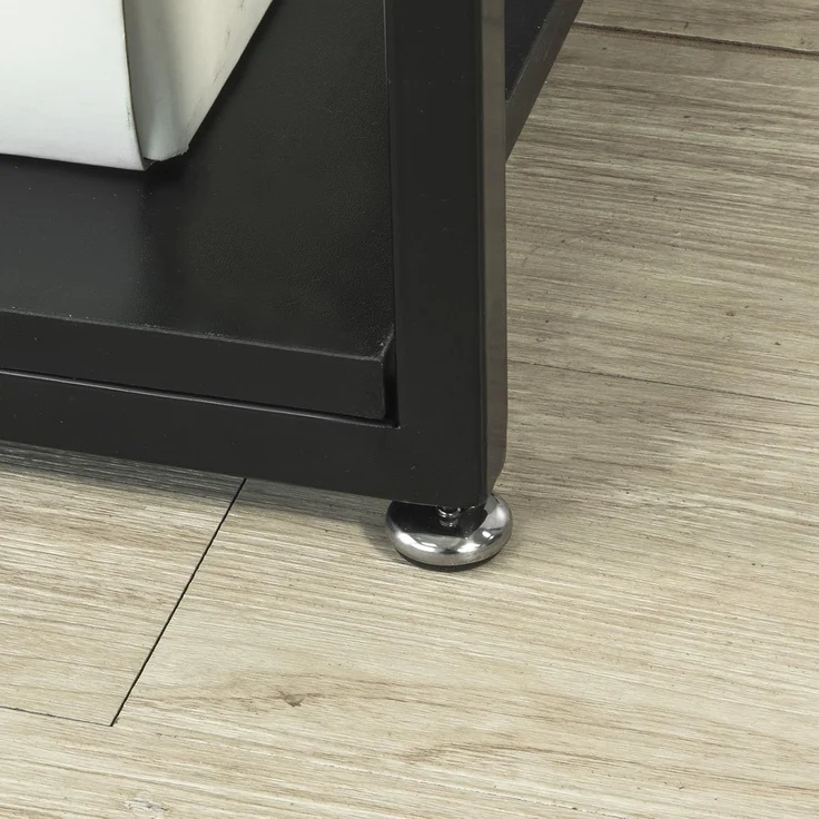 SoBuy Beistelltisch FBT65, mit Glasplatte Sofatisch Glastisch Couchtisch mit 3 Ablagen schwarz – Bild 9