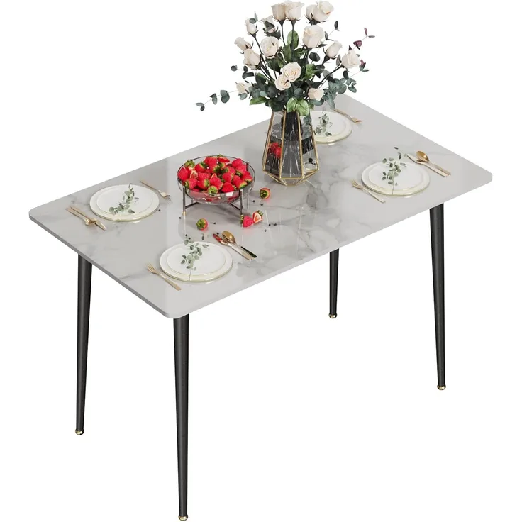 FATIVO Esstisch Esszimmertisch Sinterstein Kchentisch Brotisch 120x70x76 cm Restaurant Luxus Wei?