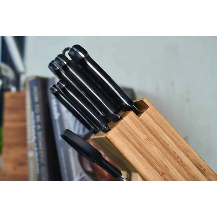 Zwilling Messerblock TWIN Chef 2 (8tlg), Messerblock mit 5 Messern + 1 Schere + 1 Wetzstahl, Bambus – Bild 4