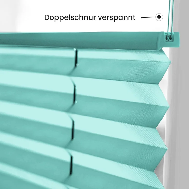 Sonello Plissee Klemmfix ohne Bohren 80x100 cm Türkis Faltrollo Plisseerollo Jalousie für Tür & Fenster Blickdicht Sichtschutz Sonnenschutz Fertifplissee Rollo – Bild 3